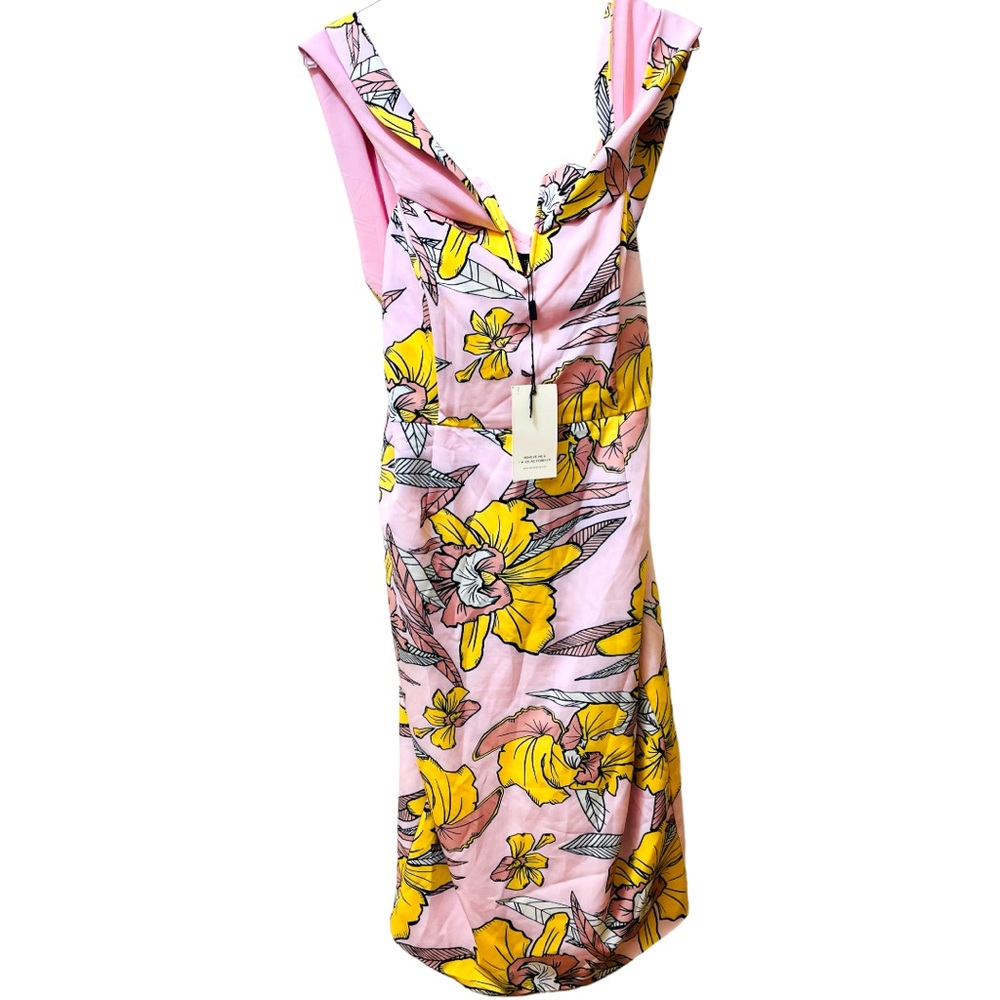 NWT Lavish Alice Women’s Floral Dress Pink Yellow Casual Wedding Dress Size 14